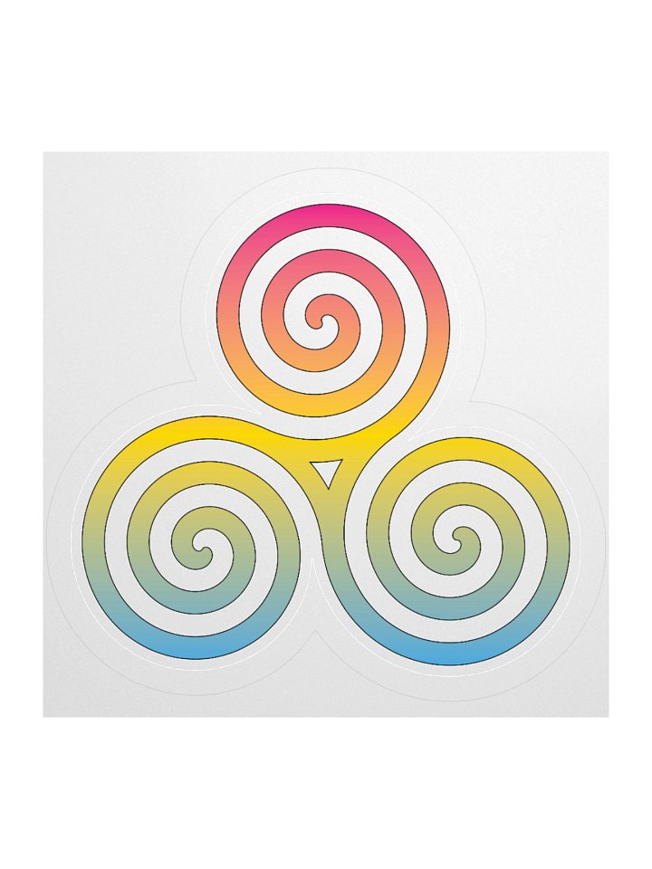 Pansexual Pride Gradient Celtic Triskelion Sticker product image (2)