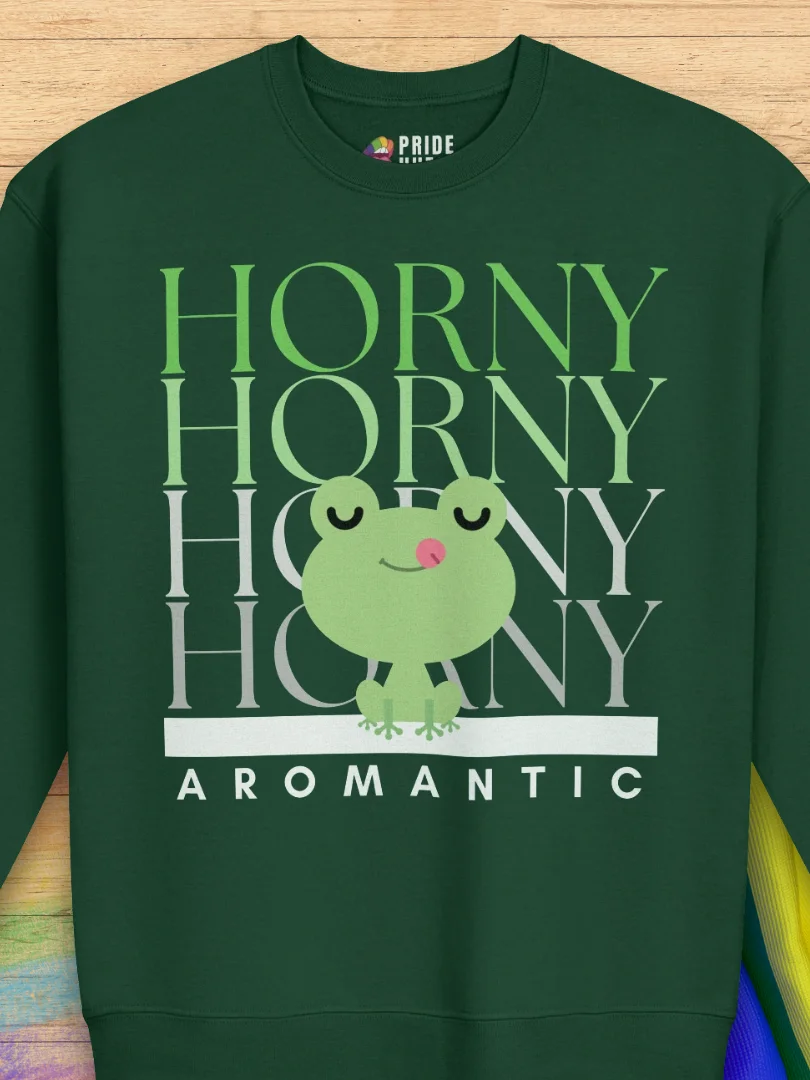 Horny Aromantic 💚 Sweatshirt product image (1)