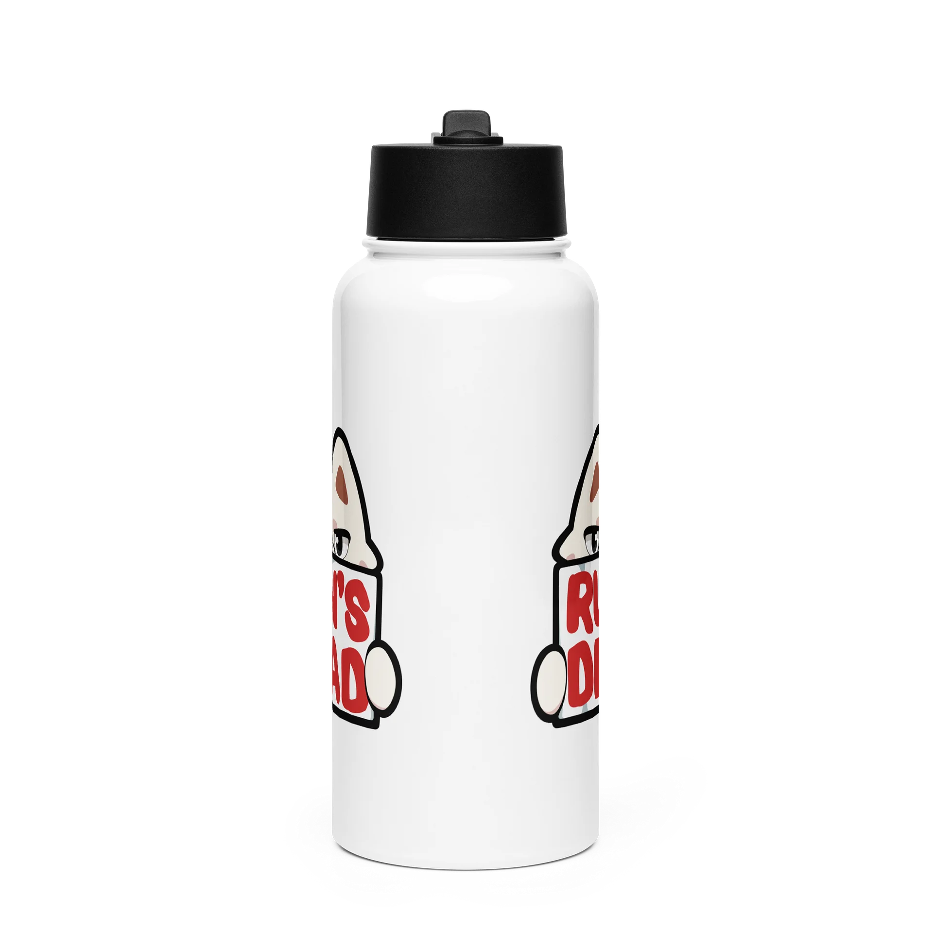 Run's Dead Stainless Steel Water Bottle with a Straw product image (2)