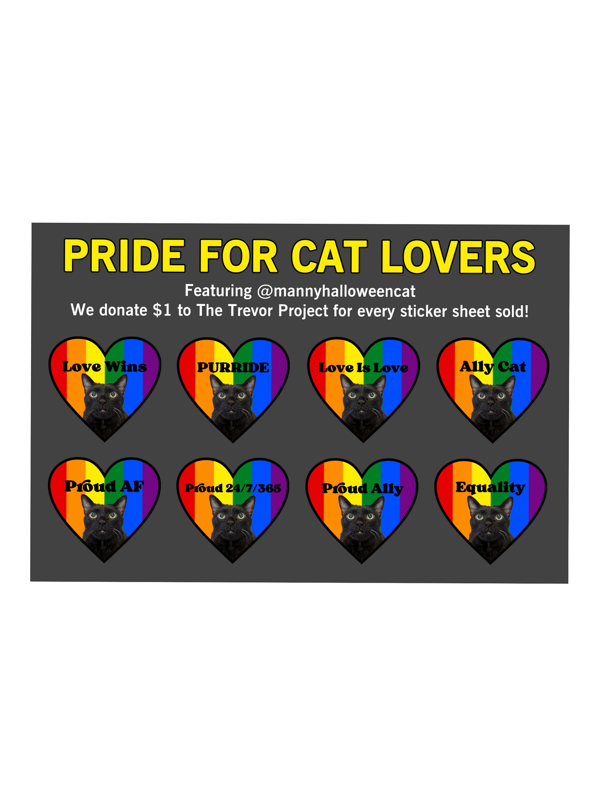 Pride for Cat Lovers sticker sheet product image (1)