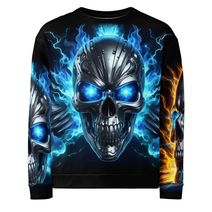 Cyber Skull All-Over Print - Unisex Sweatshirt #22 product image (1)