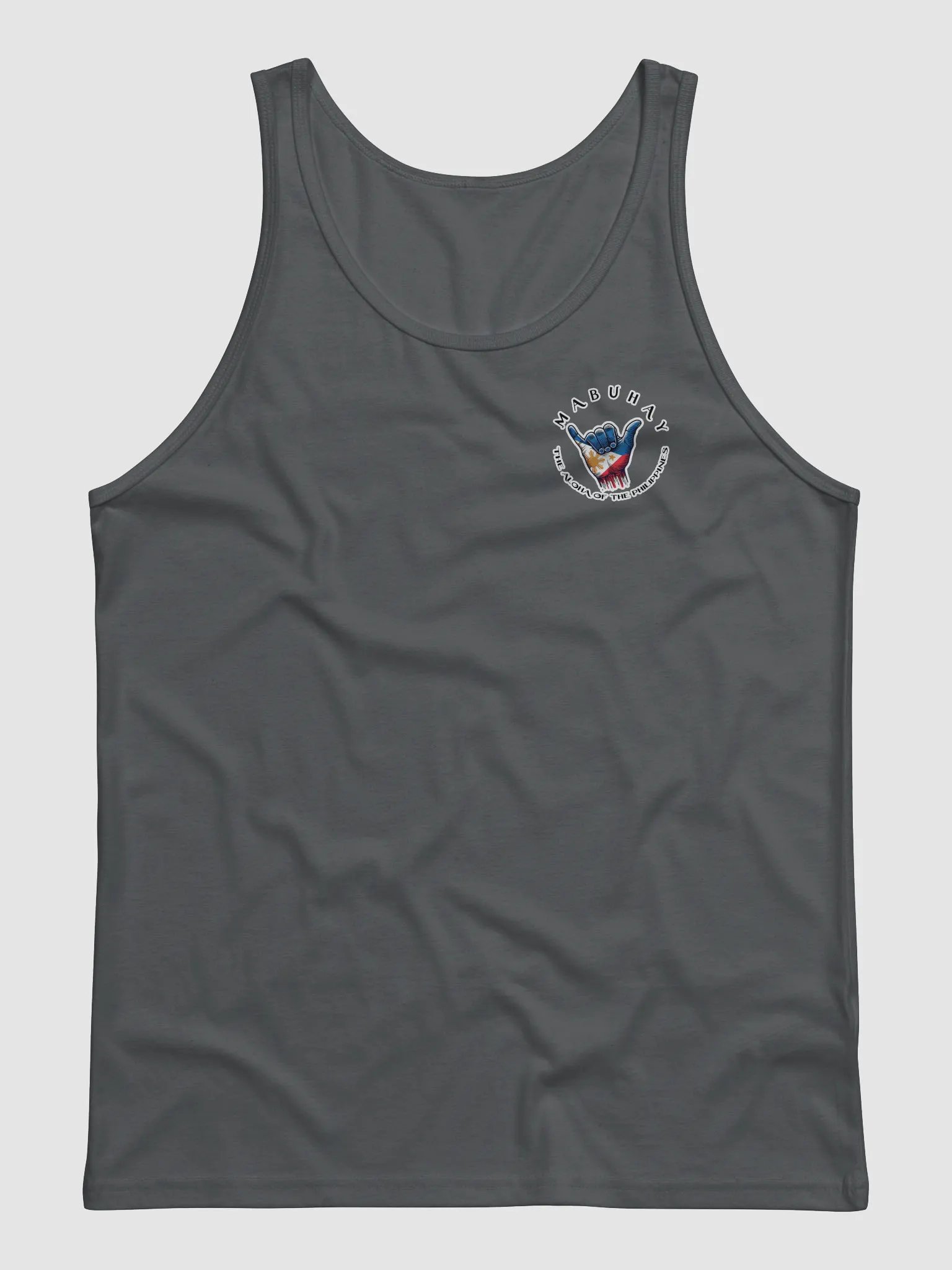 MABUHAY THE ALOHA OF THE PHILIPPINES MEN'S TANK TOP - SHAKA HANG LOOSE VIBES, SMALL FRONT LOGO, LARGE BACK LOGO product image (3)