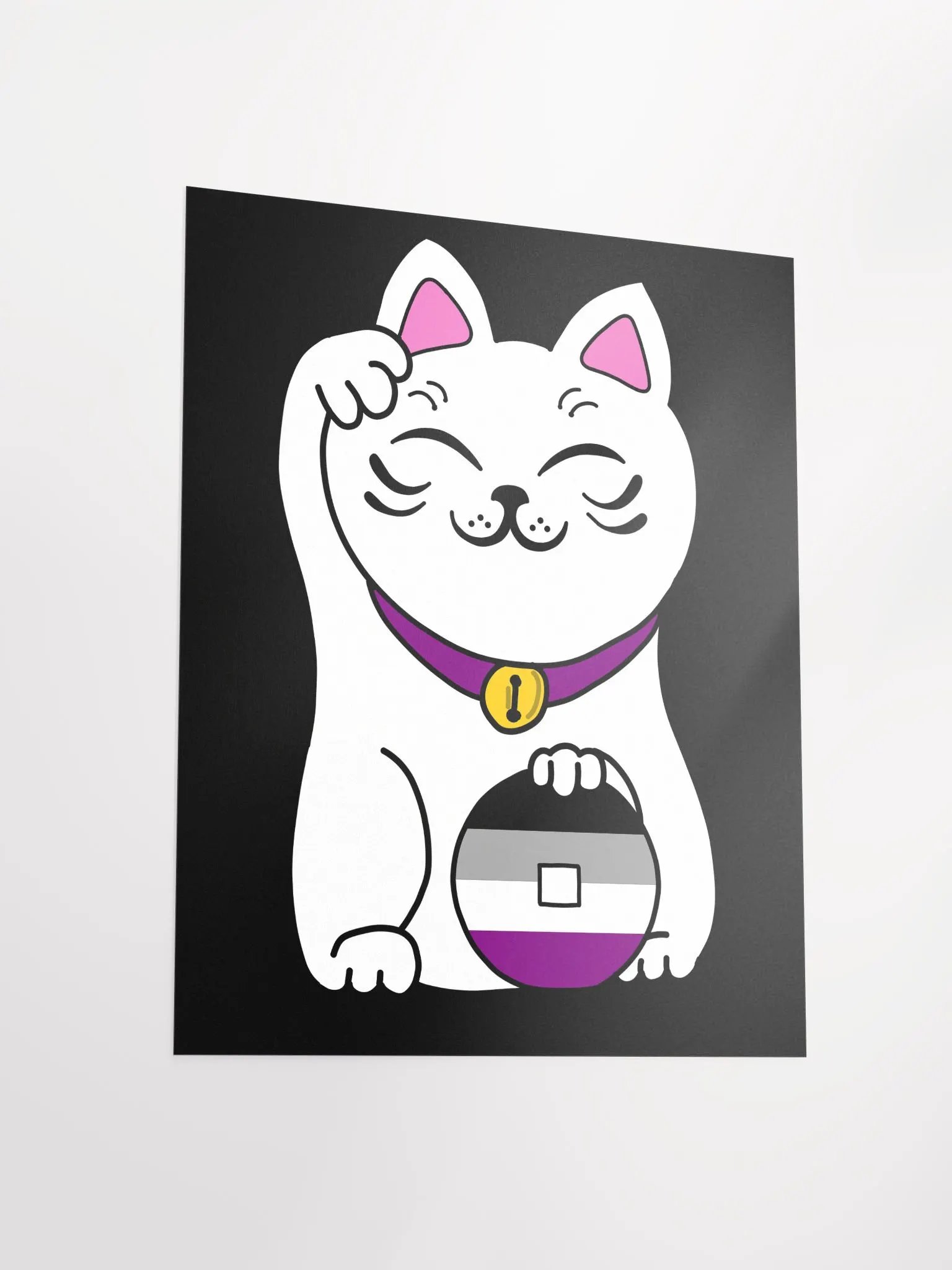 Maneki neko asexual pride poster product image (3)