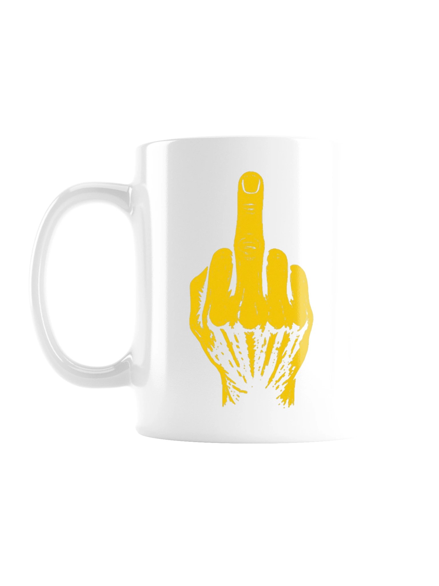 No ShopCo Middle Finger White Mug - Yellow Artwork product image (1)