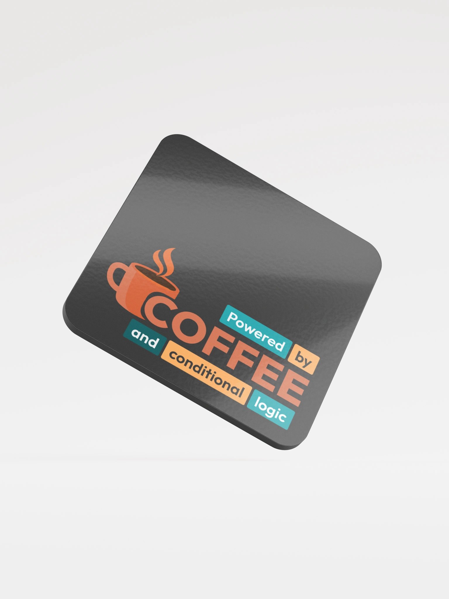 Powered by coffee - Dark Coaster product image (1)