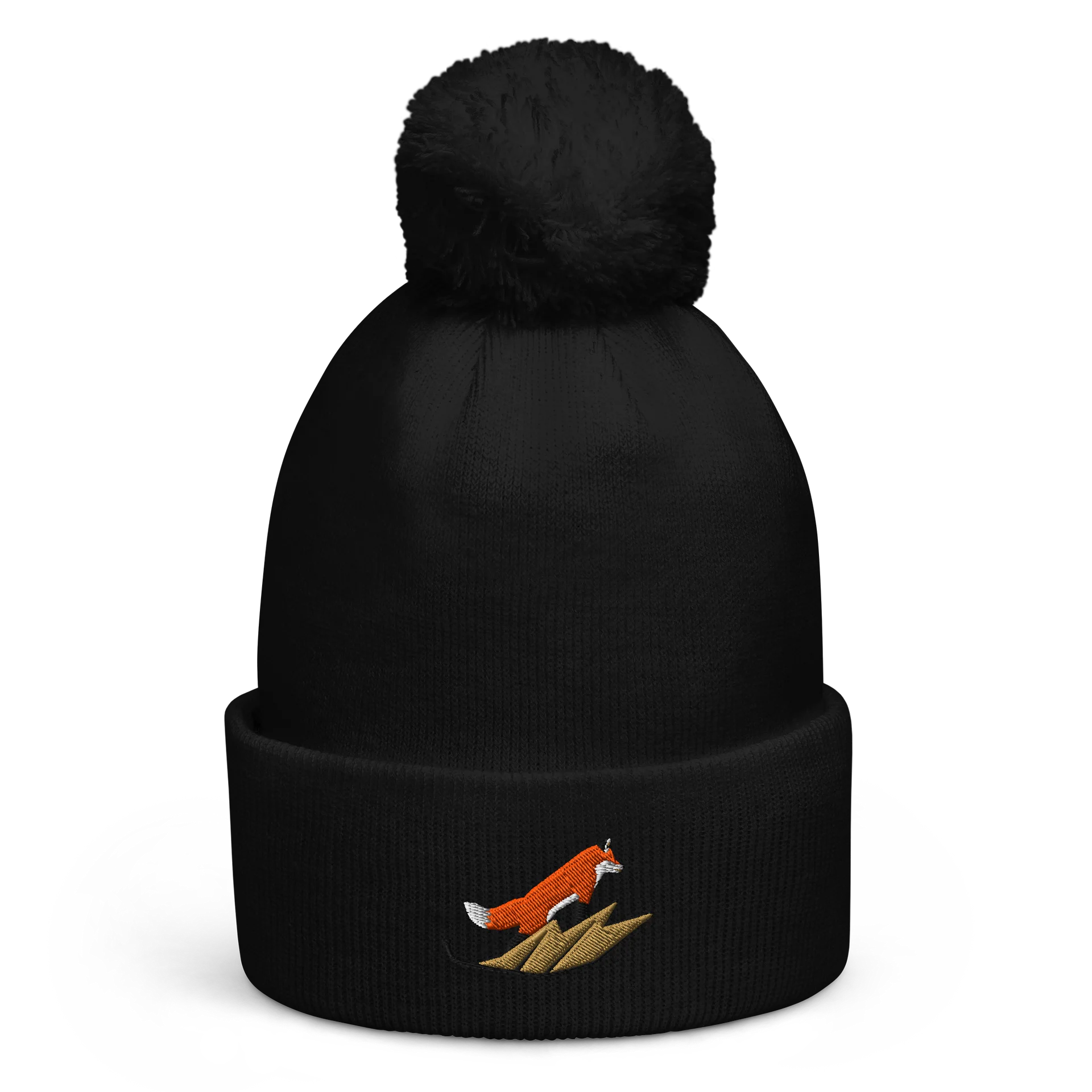 Tiny Fox on a Leaf Pom-Pom Beanie product image (1)