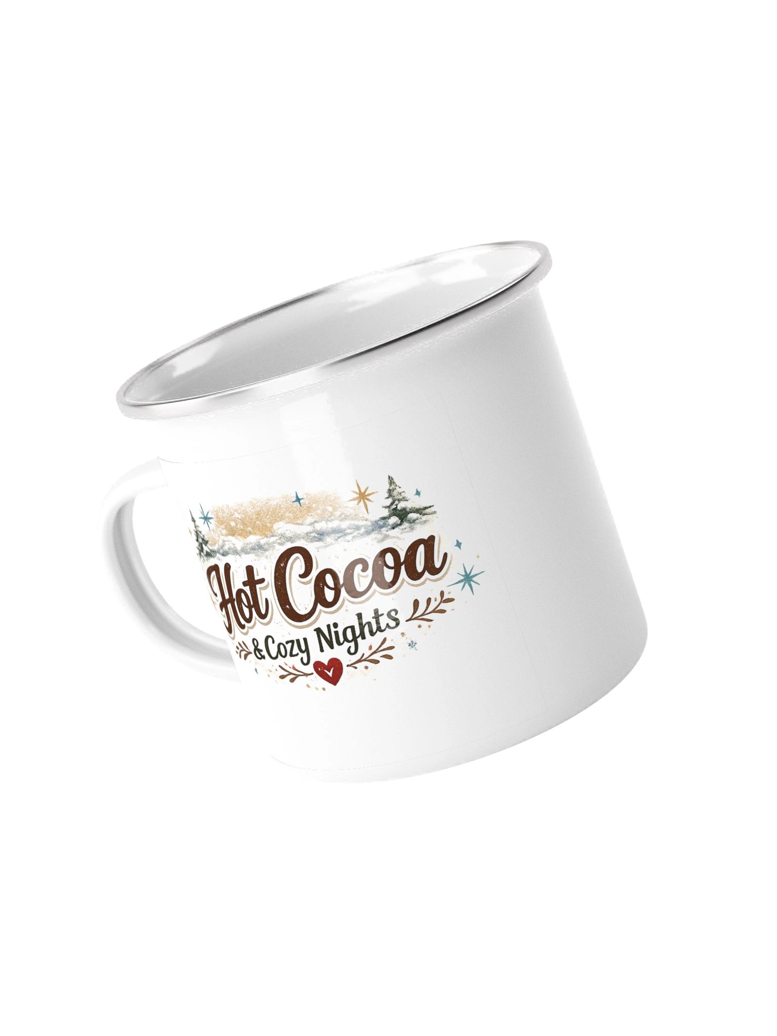 Hot Cocoa & Cozy Nights Enamel Camp Mug product image (1)