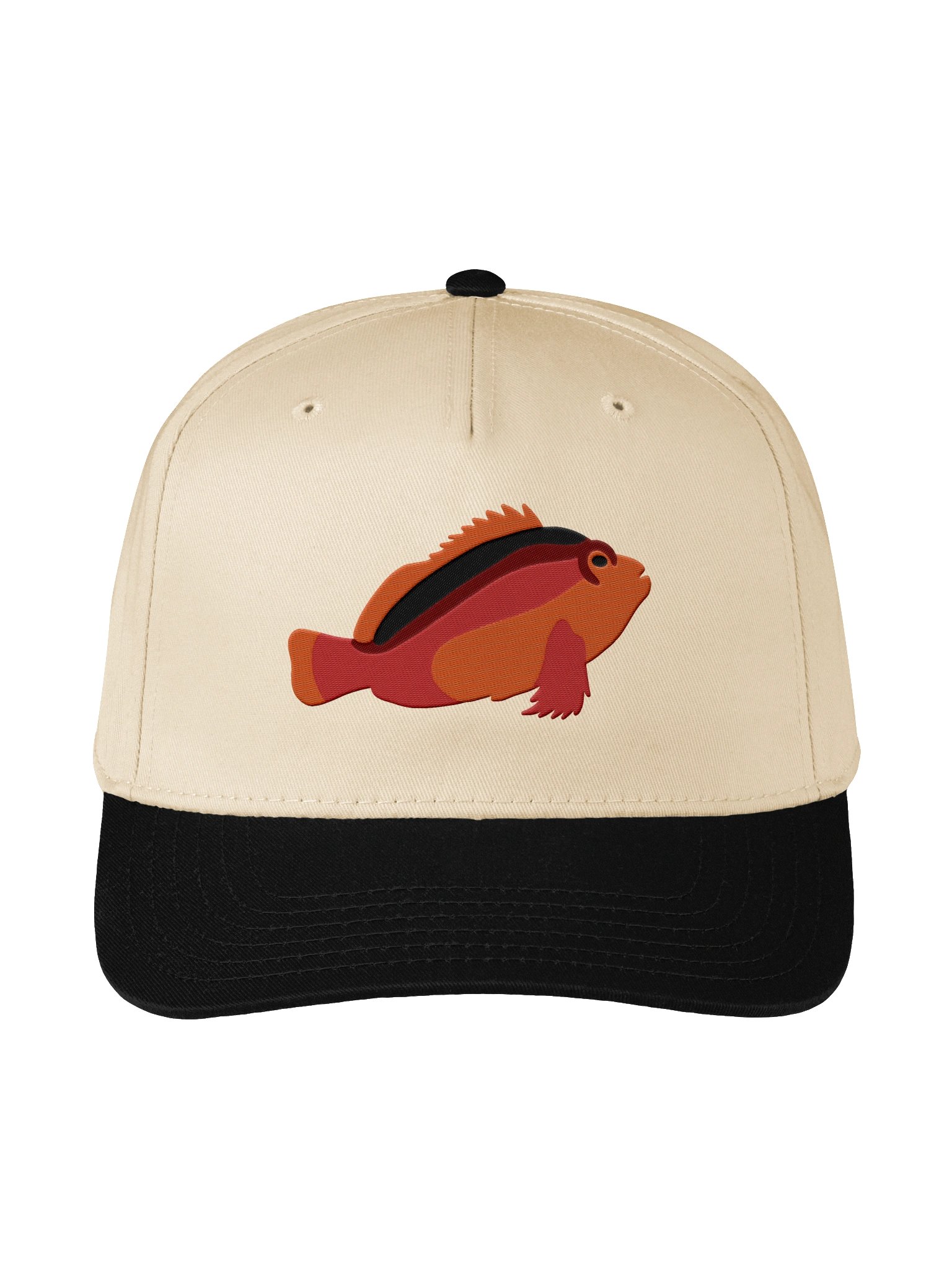 Flame Hawkfish Embroidered Mid-Profile Baseball Cap | Saltwater Reef Aquarium Fish Hat product image (1)