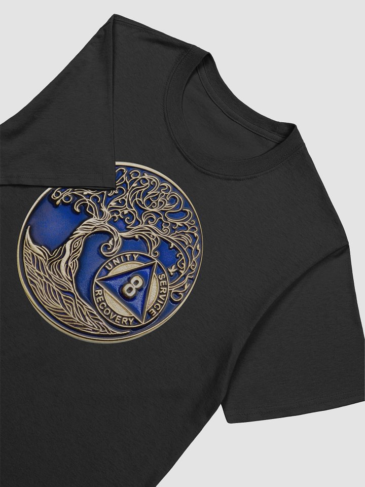 Twisted Tree of Life 8th Year Sobriety Blue Medallion | Recovery T-Shirt Inspiring Sobriety product image (2)
