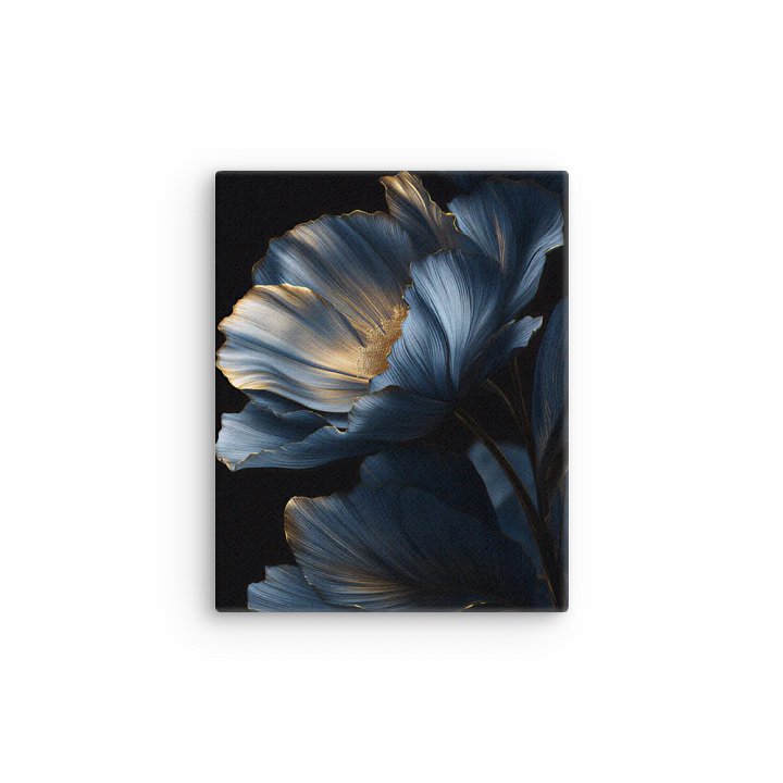 Golden Veil – Abstract Botanical Wall Art in Midnight Blue and Gold product image (12)