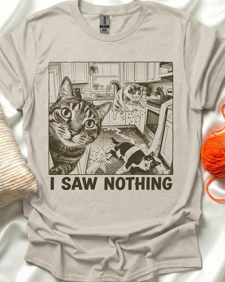 I Saw Nothing Cat T-Shirt product image (5)