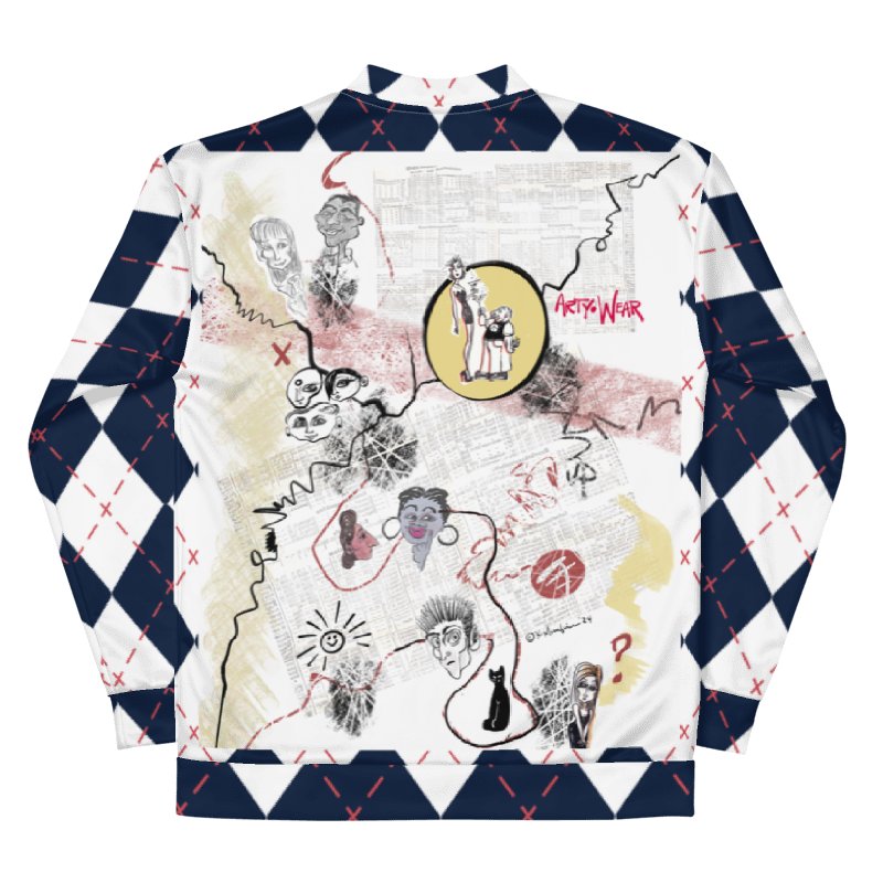 ArtToon 'Argyle' Unisex Bomber Zip Jacket product image (5)