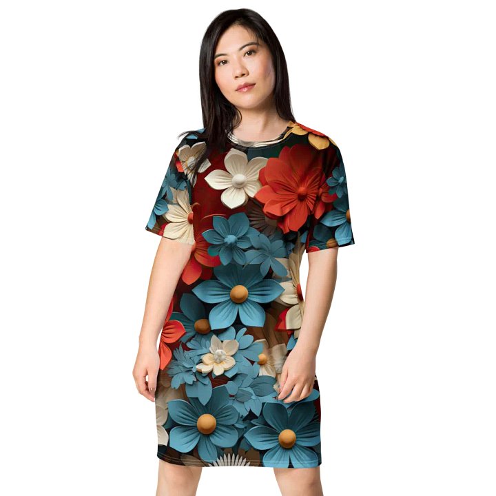 3D-Ditsy-Flowers-Seamless-Patterns T-shirt Dress - V2 product image (1)