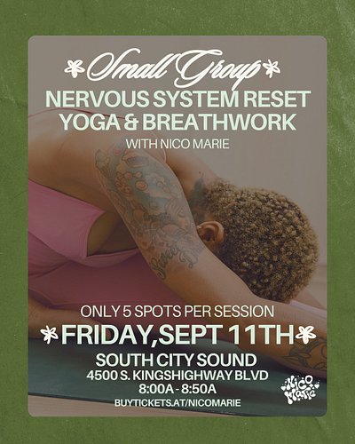 ✨Yoga with Nico is back & we’re taking our self-care to the next level with intimate, SMALL-GROUP sessions at @southcitysound...
