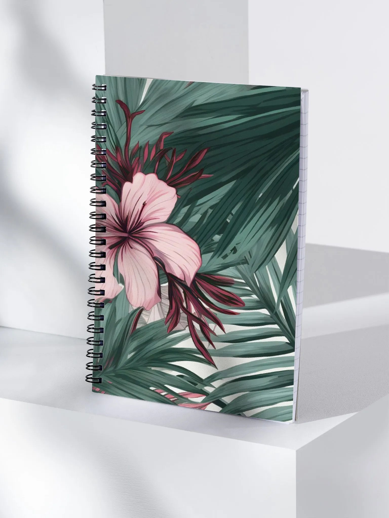 Pink Hibiscus & Palm Leaf Notebook product image (4)
