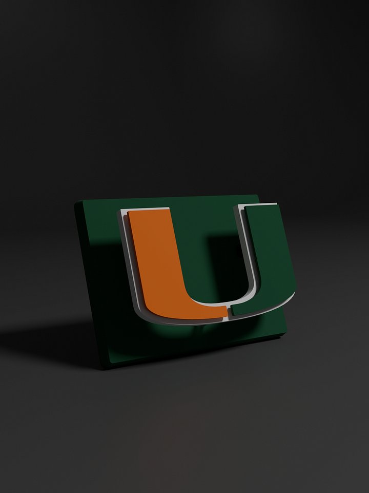 University of Miami Hurricanes 3D Printed Floating Logo Sign (Digital File Only) product image (1)