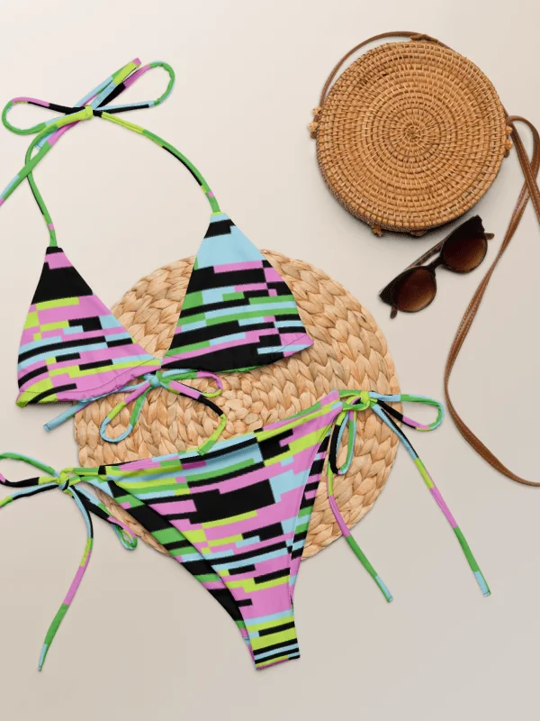 Pastel Glitch String Bikini product image (8)