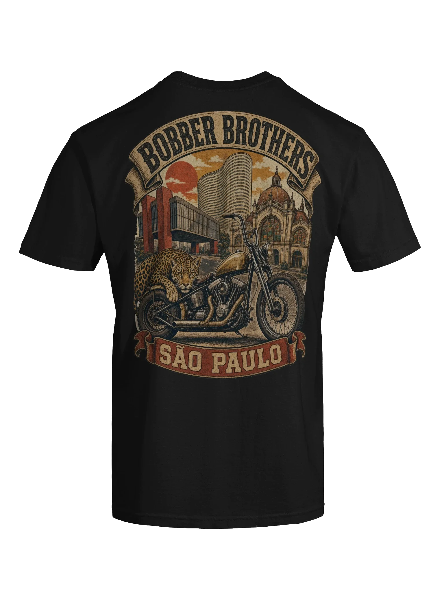 São Paulo motorcycle t-shirt design by Bobber Brothers