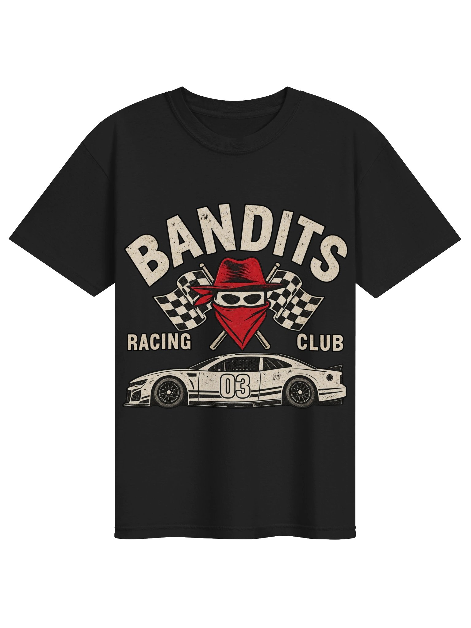 Official Bandits Racing Club No. 03 vintage stock car racing T-shirt. product image (1)