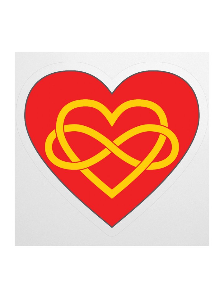 Red Polyamory Infinity Heart Sticker product image (1)
