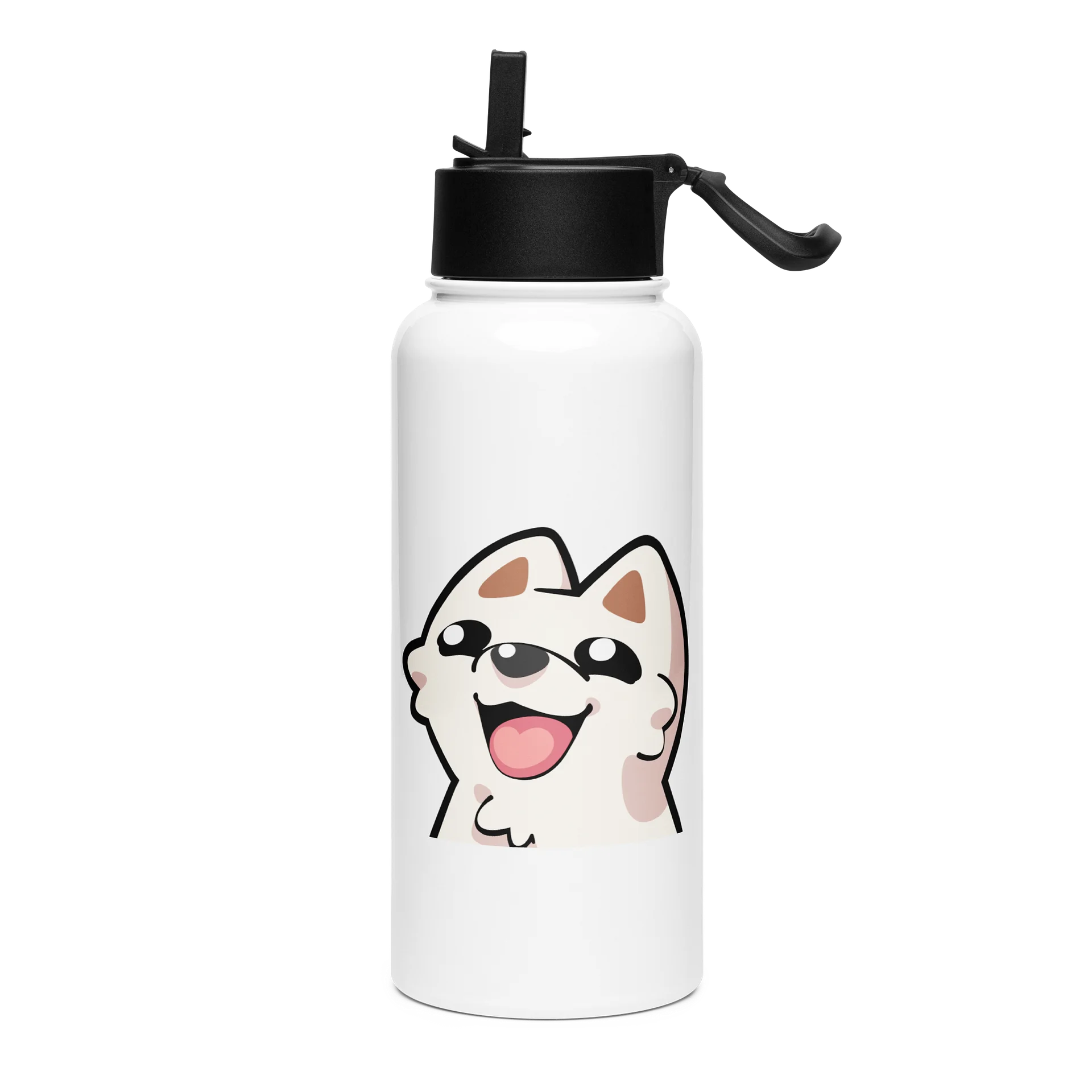 Happy Stainless Steel Water Bottle with a Straw product image (1)