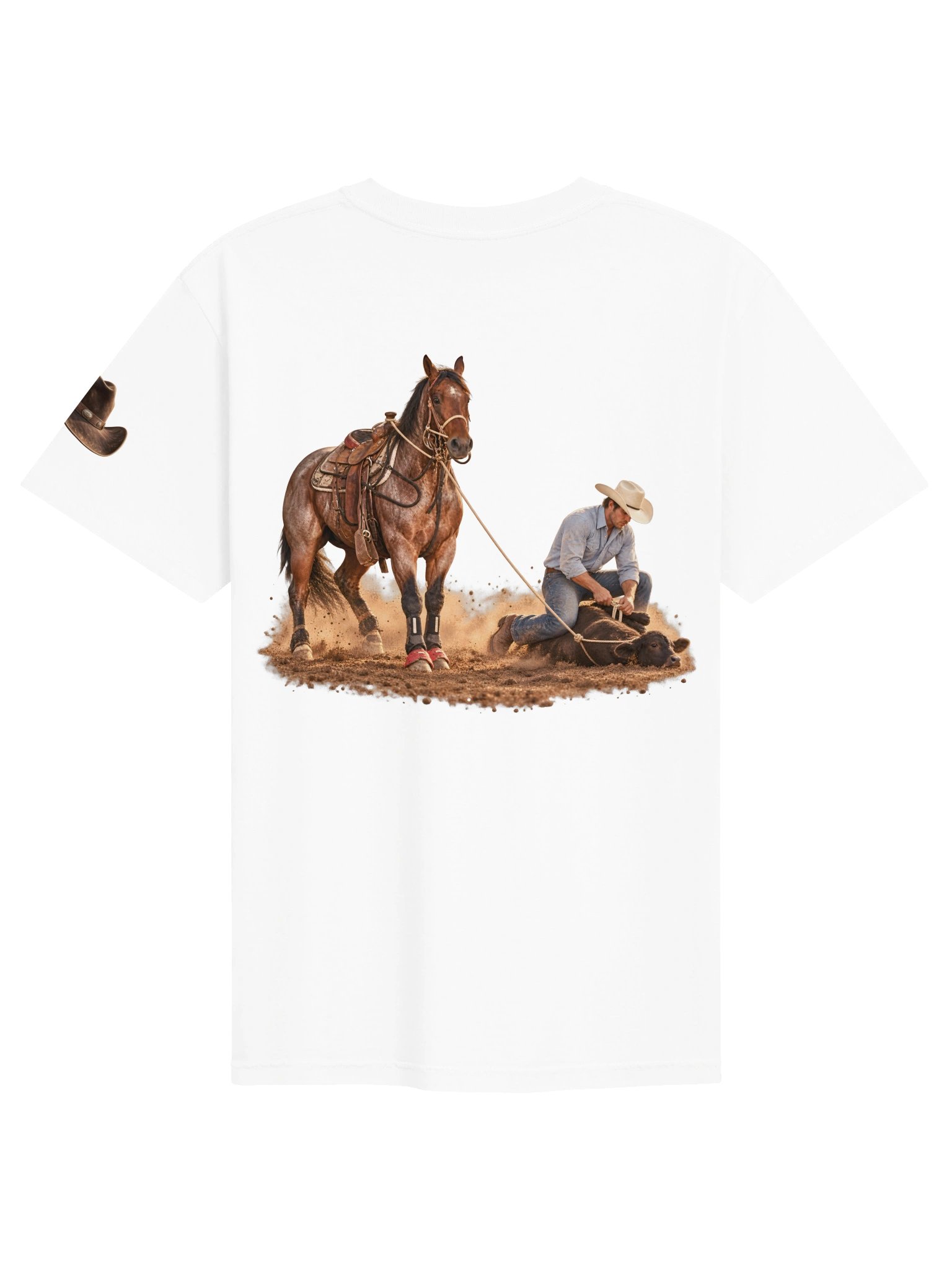 Calf Roping Rider’s View T-Shirt | BROKEN RODEO™ product image (4)