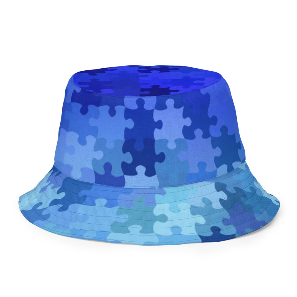 How Puzzling Blue Reversible Bucket Hat product image (8)