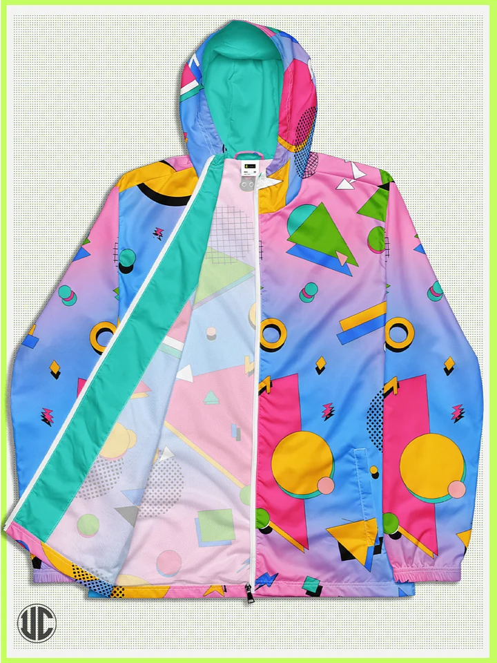 Retro 1980s Windbreaker Jacket – Colorful Memphis Style Zip Hoodie | Vintage Lightweight Streetwear for Men & Women product image (1)