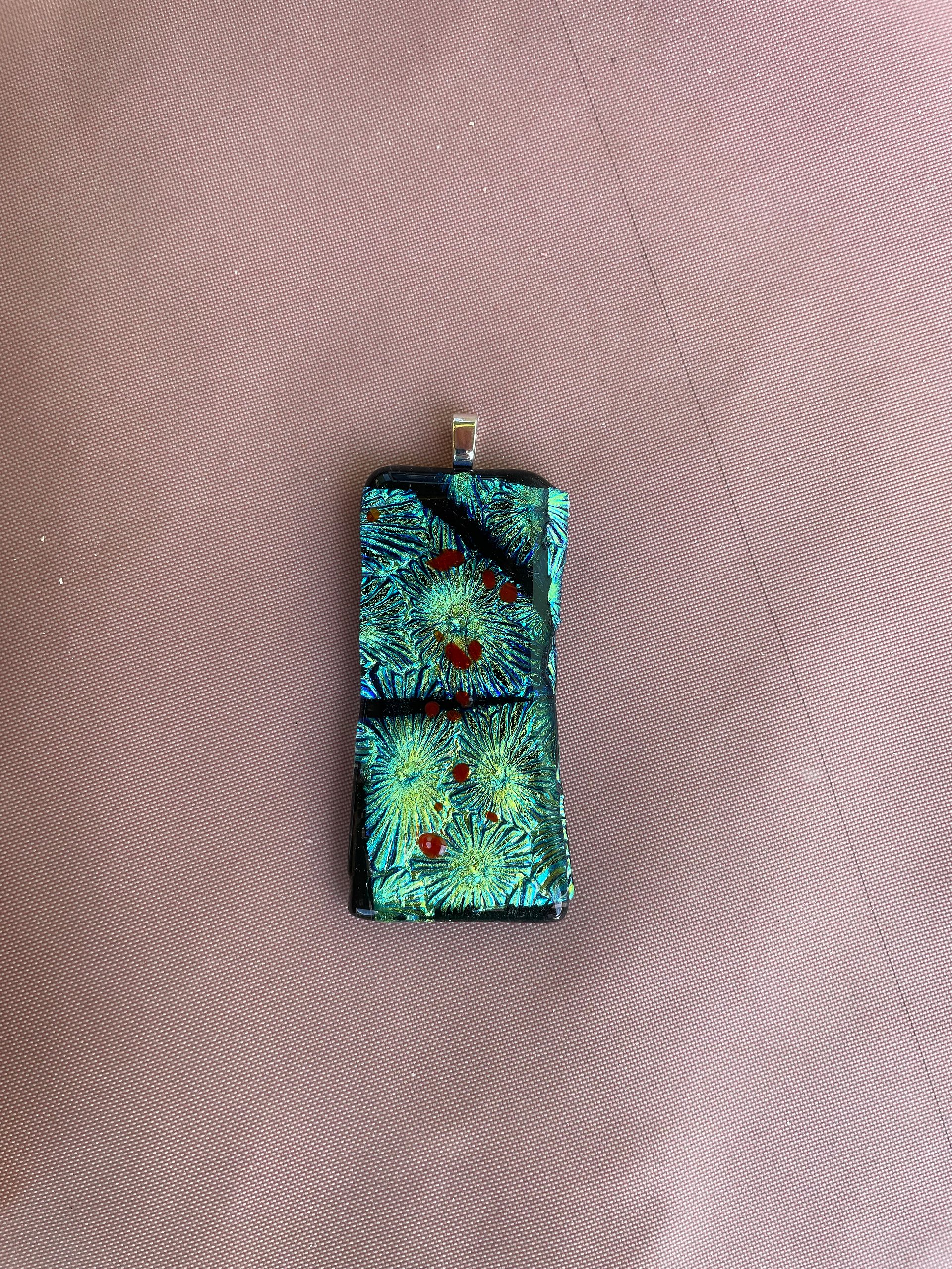 Blue Dichroic Glass Pendant product image (2)