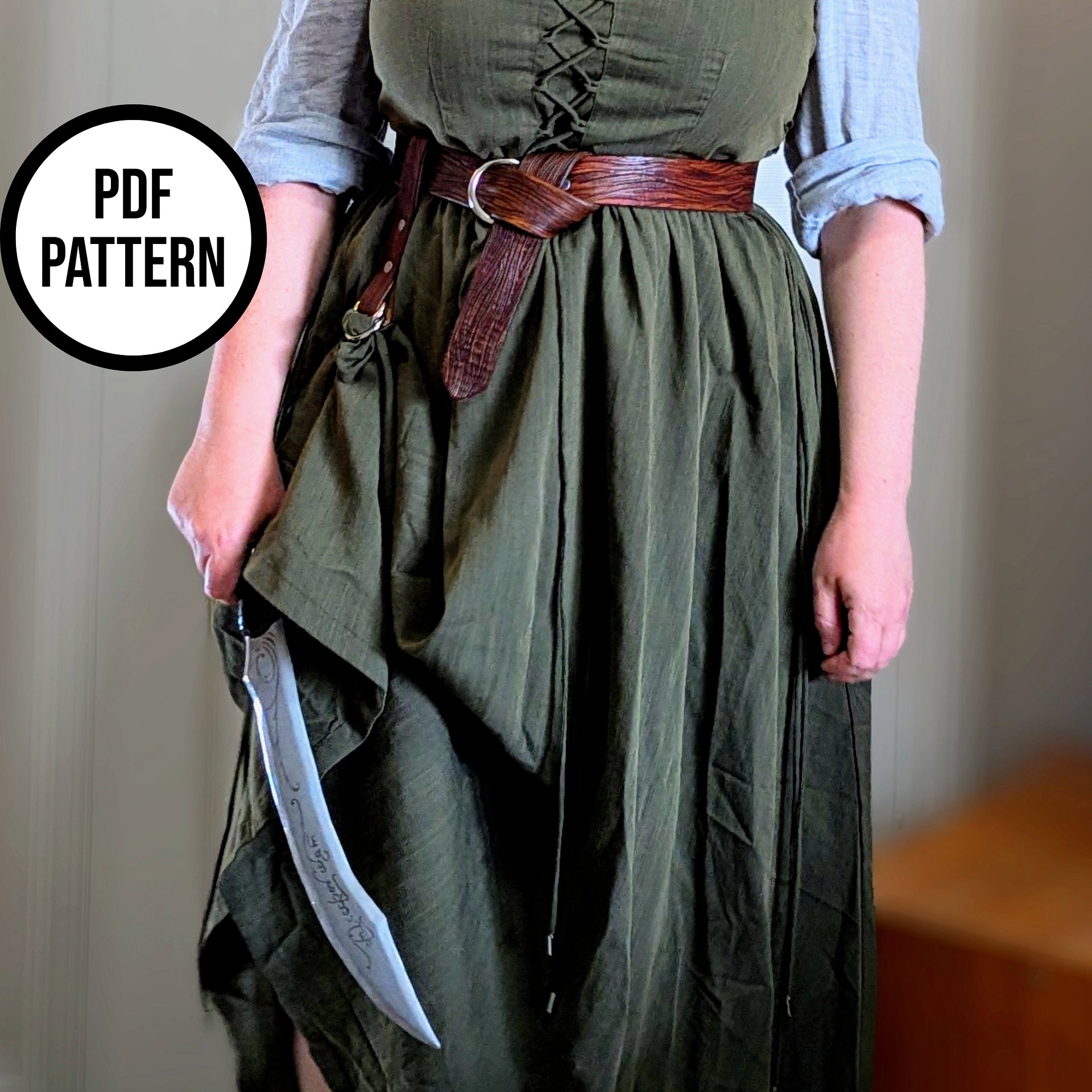 Woodgrain Leather Ring Belt - PDF Pattern for Leatherwork product image (3)