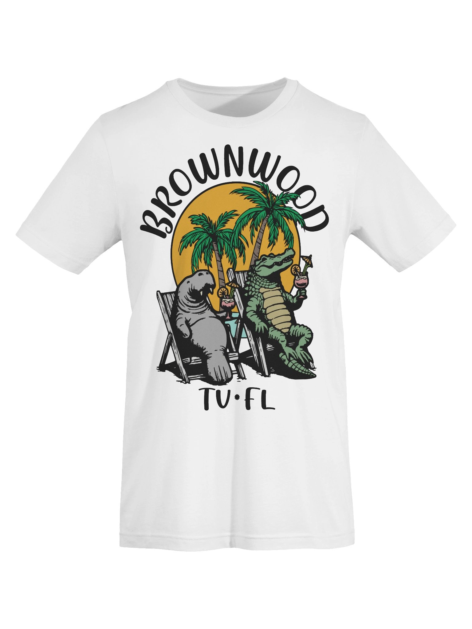 Brownwood TV Florida USA Fun Manatee Alligator Design T-shirt product image (38)
