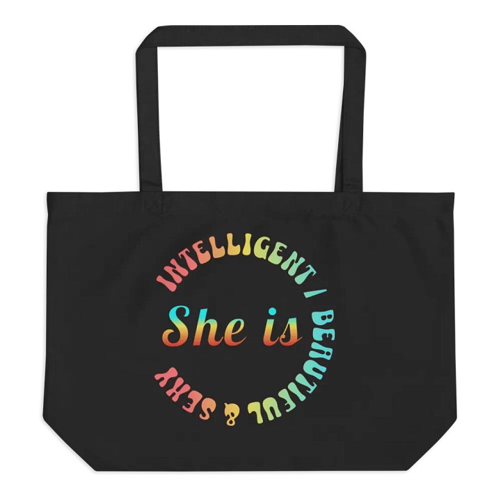 She Is Intelligent Beautiful And Sexy Empowerment Circle Organic Tote Bag product image (1)
