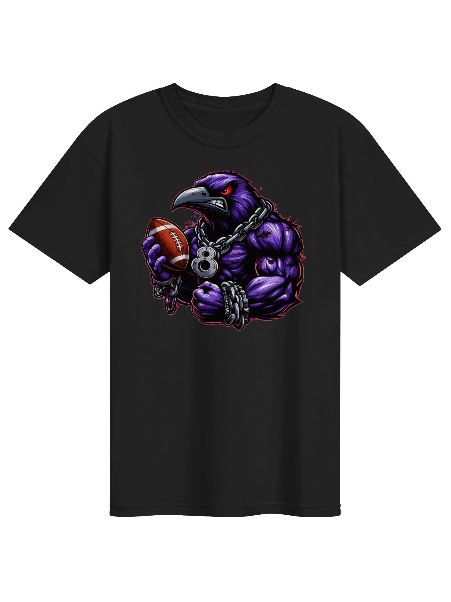 Angry Raven #8 Football Tee product image (1)
