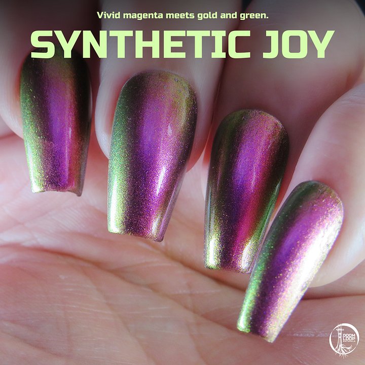 SYNTHETIC JOY - Vivid Magenta Gold Green Multichrome Nail Polish product image (1)