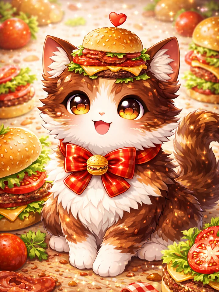 Burger Kitty Mousepad product image (1)