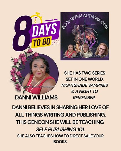 @@danniwilliamsauthor  BELIEVES IN SHARING HER LOVE OF ALL THINGS WRITING AND PUBLISHING. #gencon2026 SHE WILL SHARING ABOUT ...