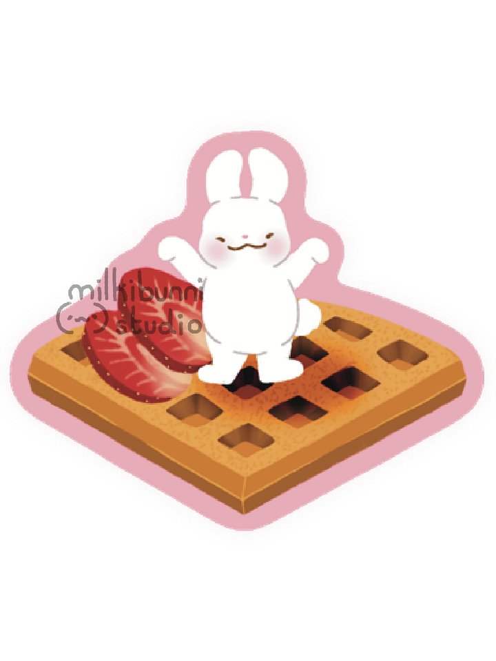 Front Strawberry Waffle Bunni Sticker product image (1)