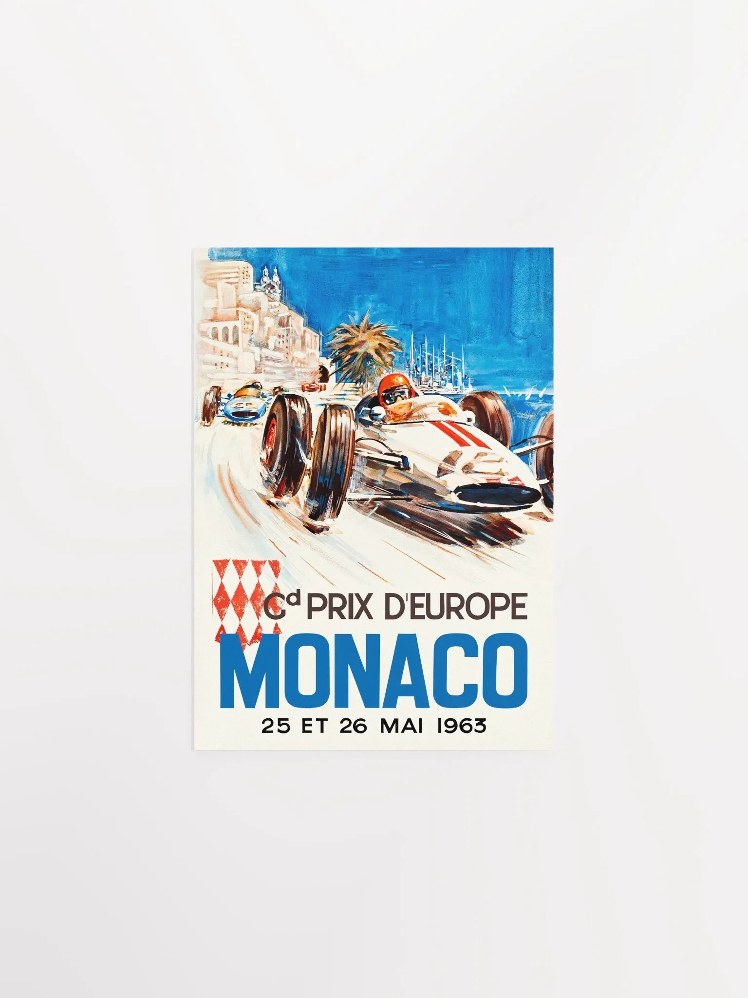 Monaco Vintage F1 Grand Prix, 1963 poster — Vintage Formula 1 poster, Monaco Grand Prix poster, retro travel poster product image (6)