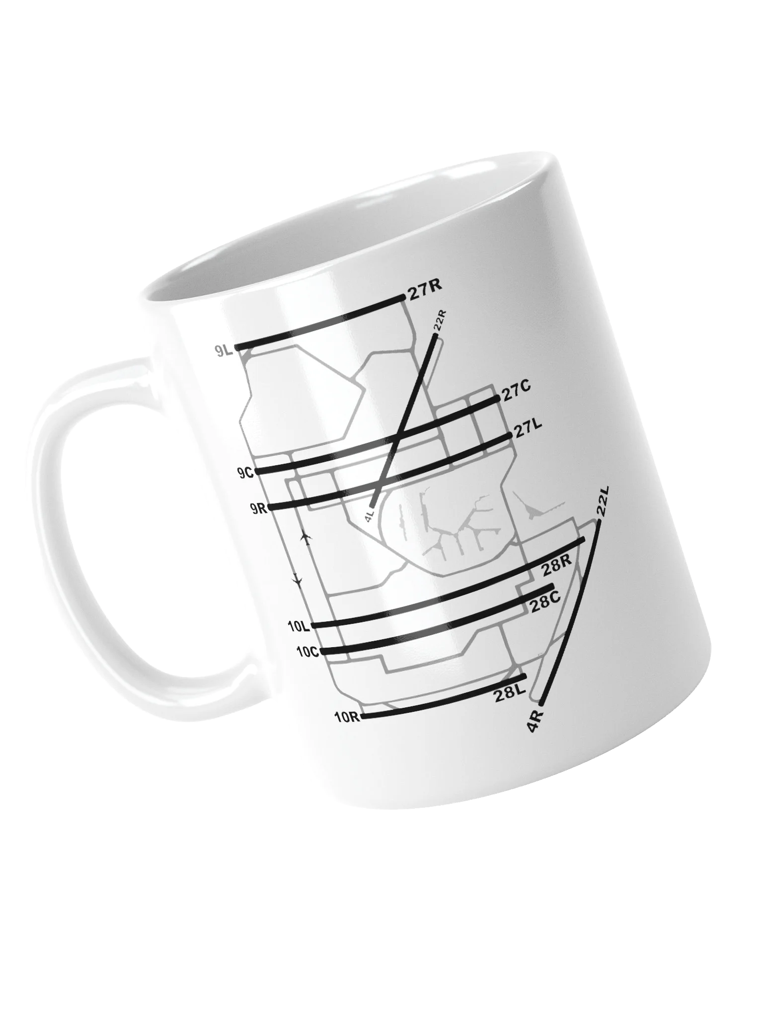 O'Hare Airport Chicago Runway Diagram Mug product image (4)