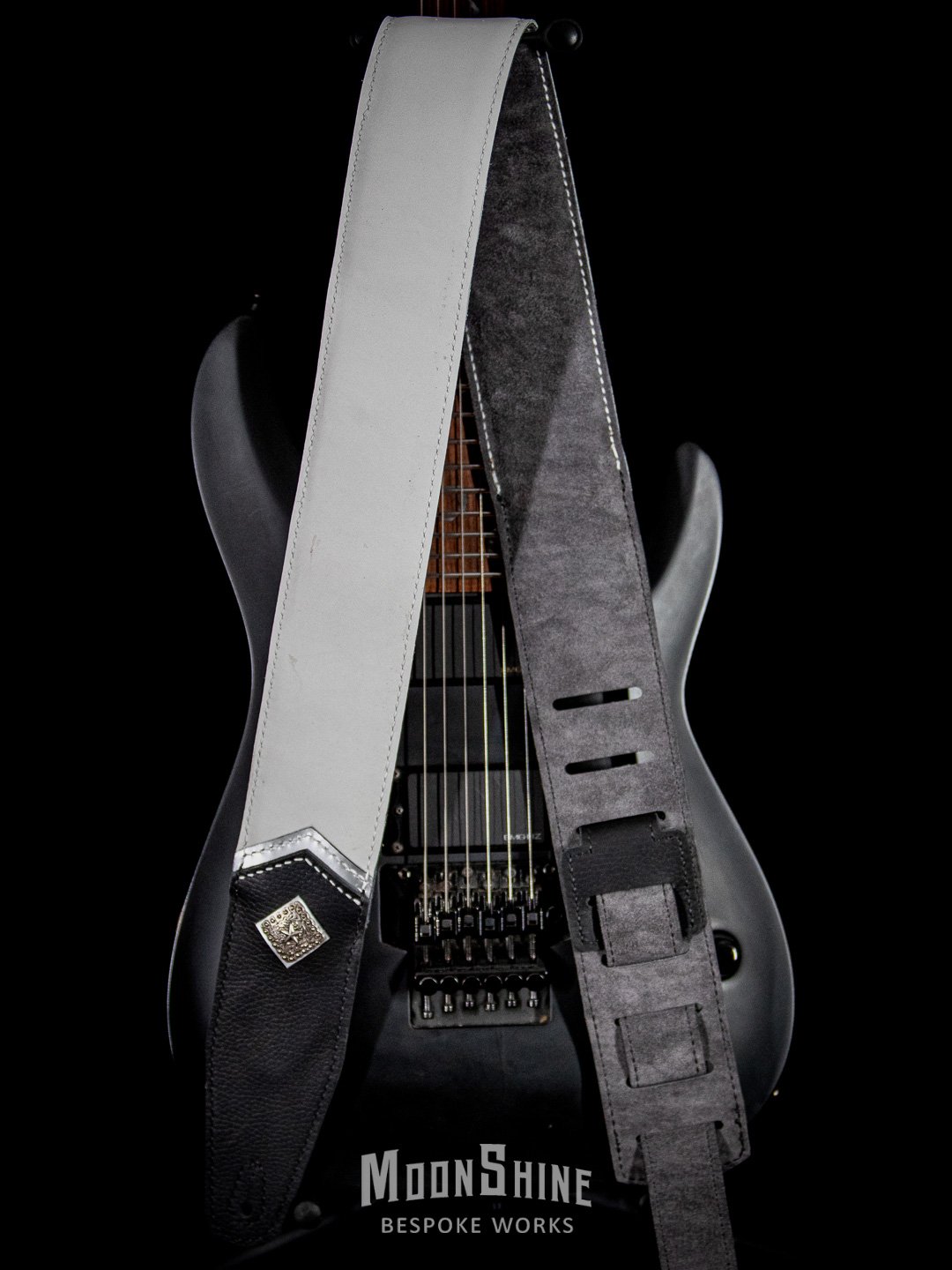 White Chevron Padded Guitar Strap product image (1)