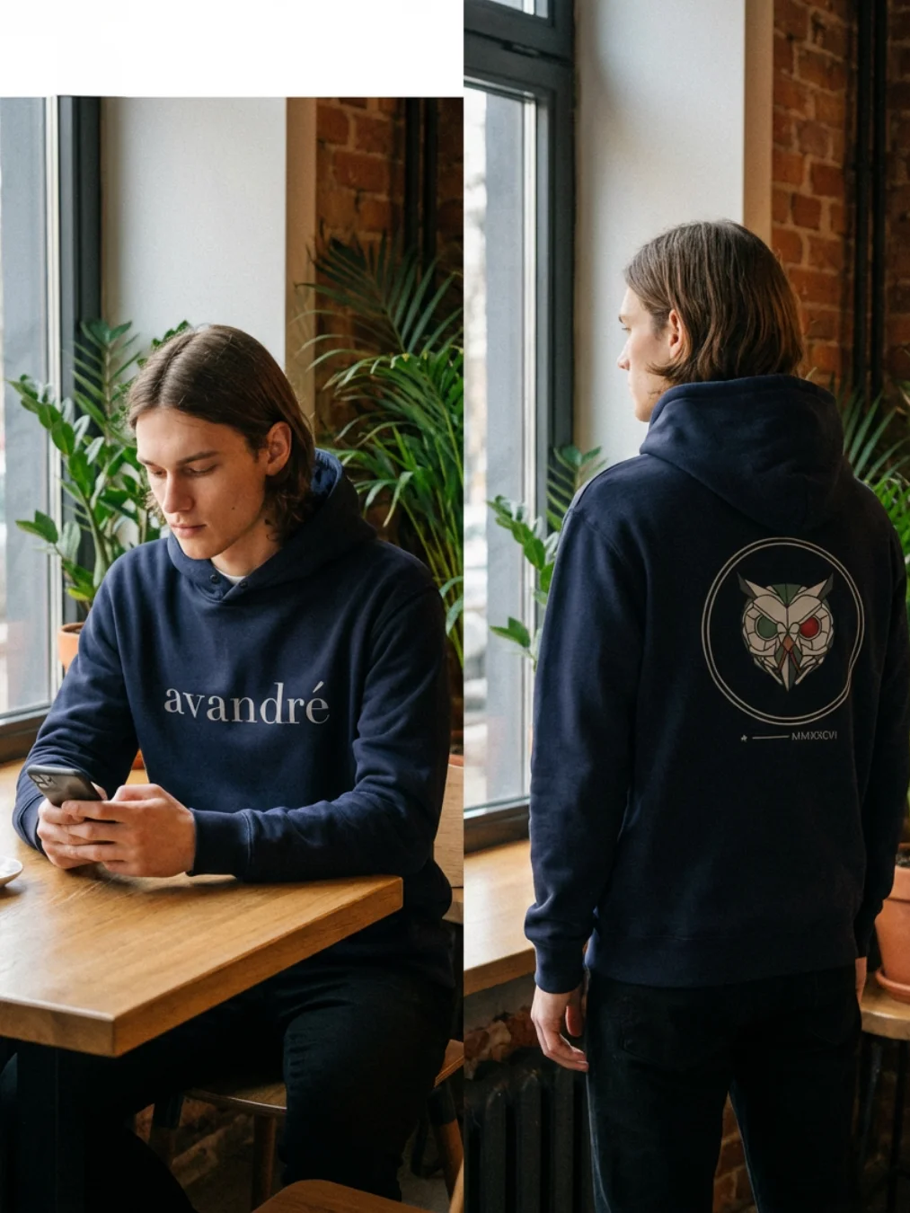 Geometric Owl French Terry Hoodie product image (8)