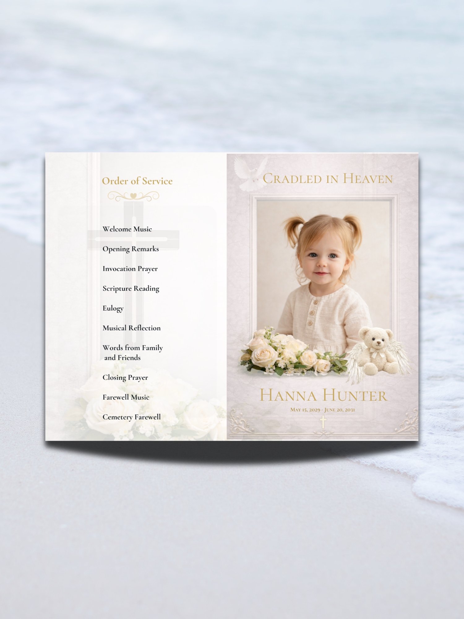 Baby Girl Funeral Program Template – Editable 4-Page Canva Bifold product image (2)