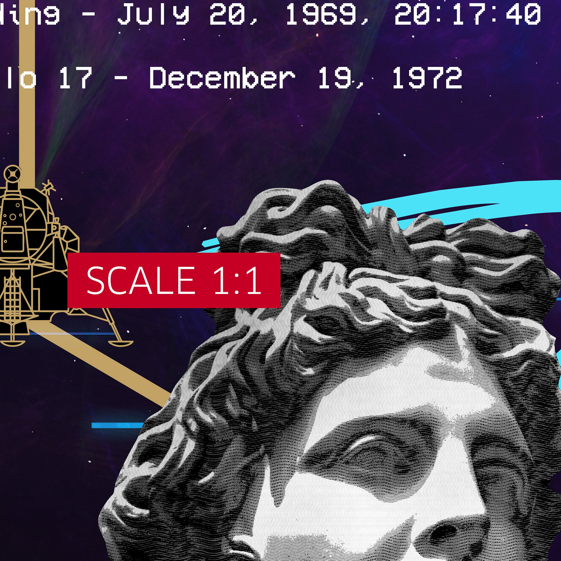 Synthwave NASA Apollo program (1961–1972) [synthwave/vaporwave/retrowave] — space poster, retrowave poster, neon poster, aesthetic poster product image (5)