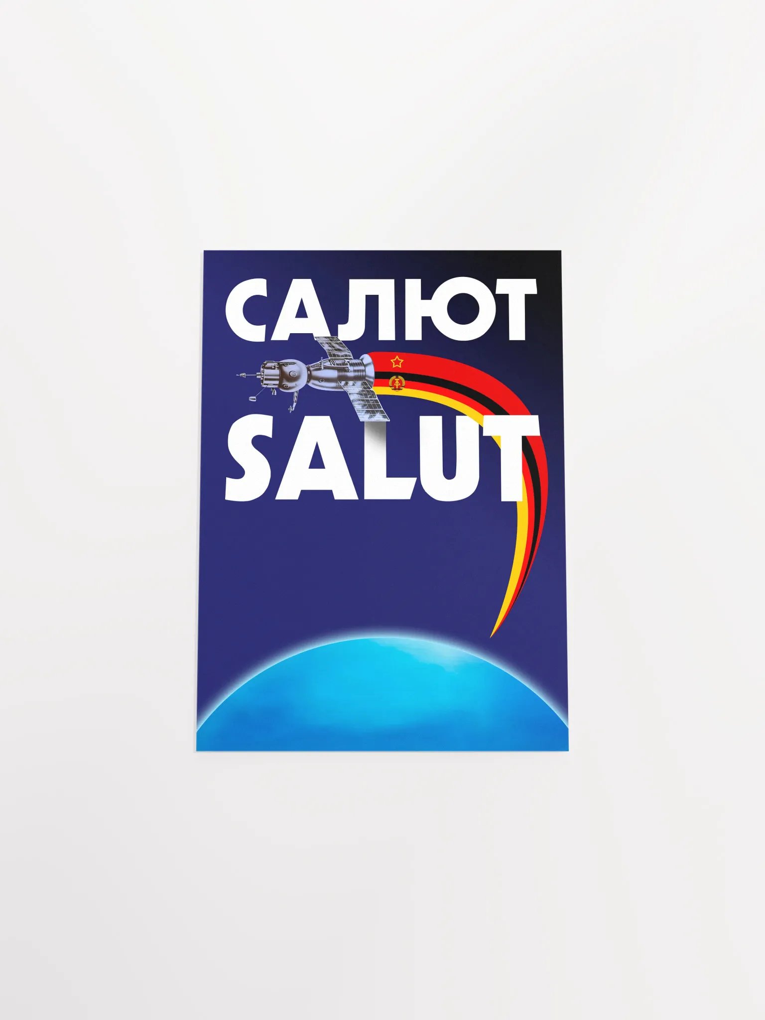 Salut-6, GDR/DDR/USSR, 1978 — Soviet vintage space art poster, soviet retro poster product image (9)