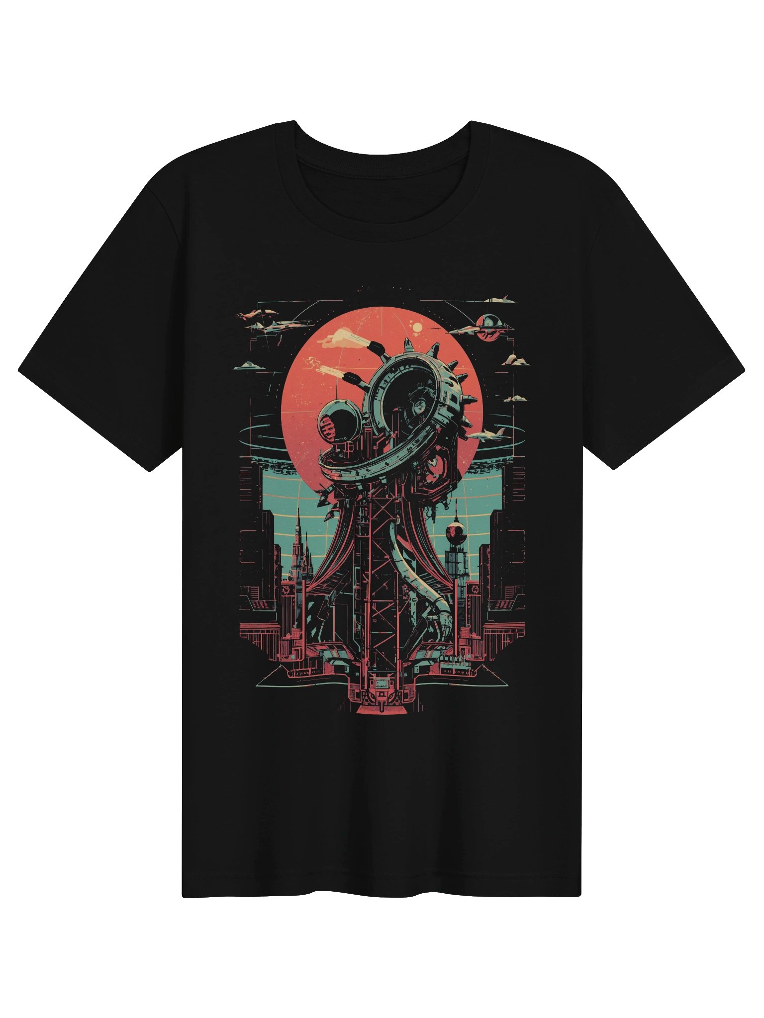 Retro Space Station Sci-Fi Lightweight T-Shirt product image (1)