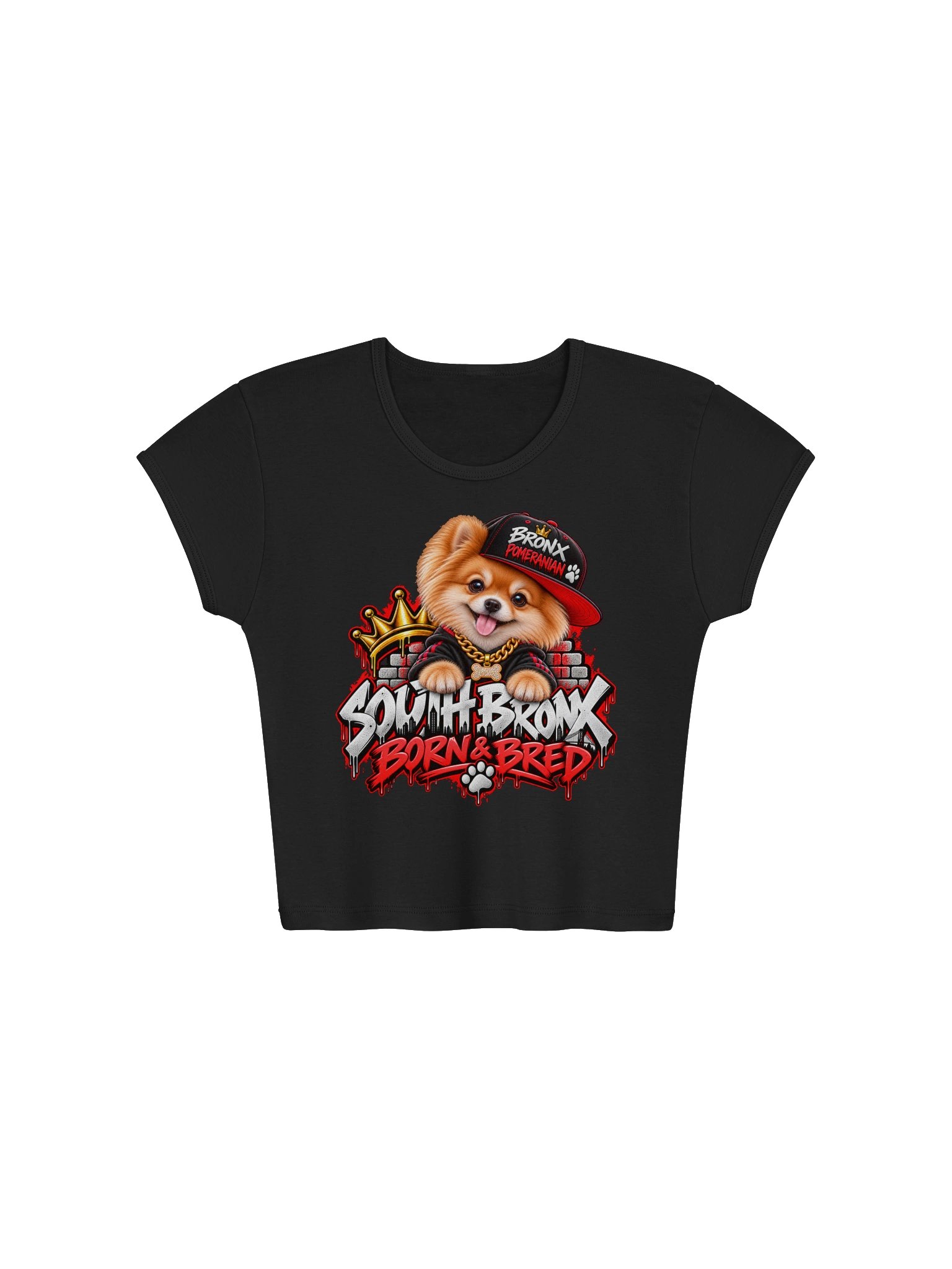 South Bronx Born & Bred Pomeranian — Women’s Baby Tee product image (2)
