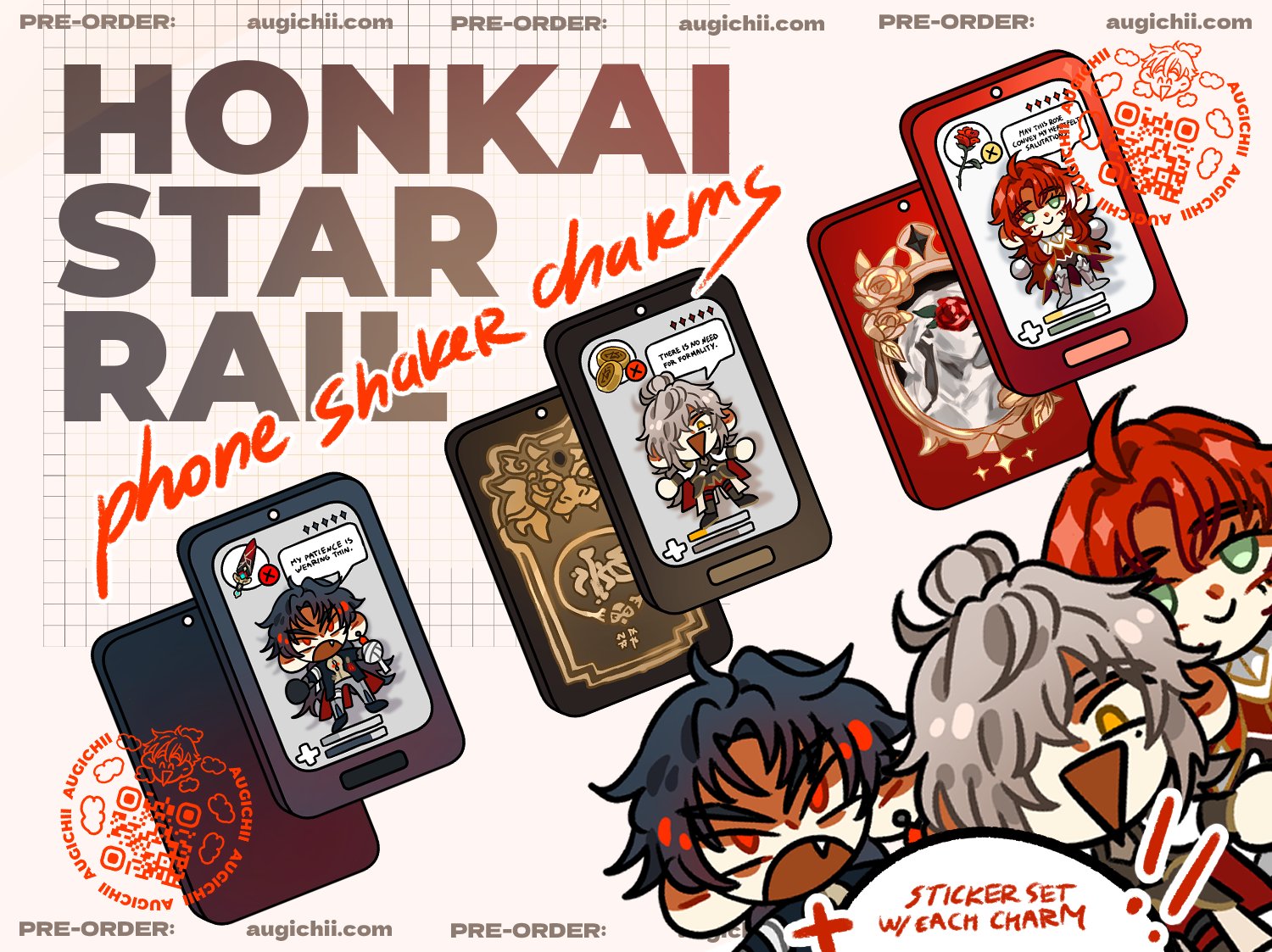 ⏰[PRE-ORDER | ENDS Jan 14th] Argenti, Jing Yuan, Blade // Double Sided Acrylic Shaker Charms product image (1)