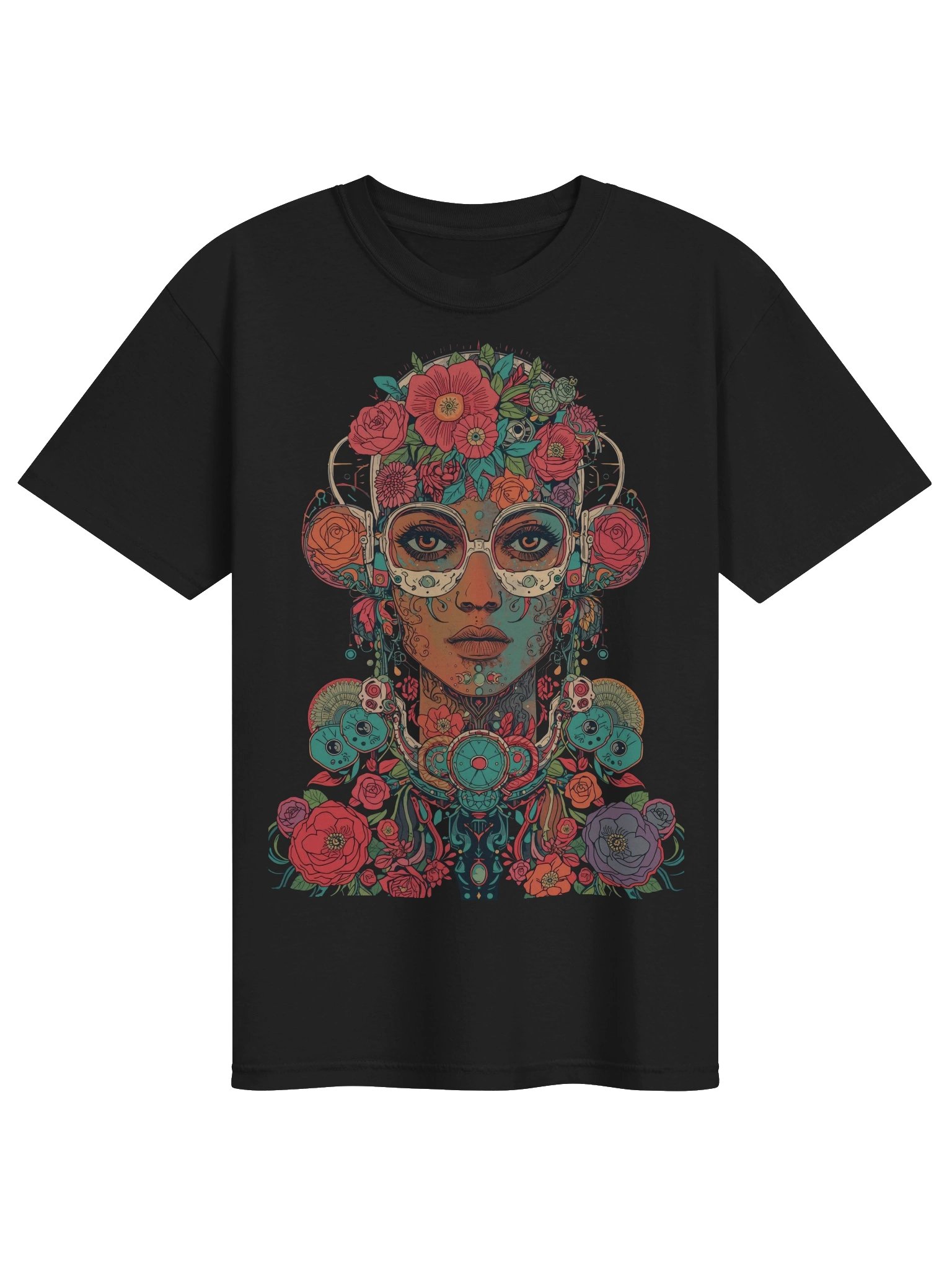 Psychedelic Floral Cyborg Heavyweight Tee product image (1)