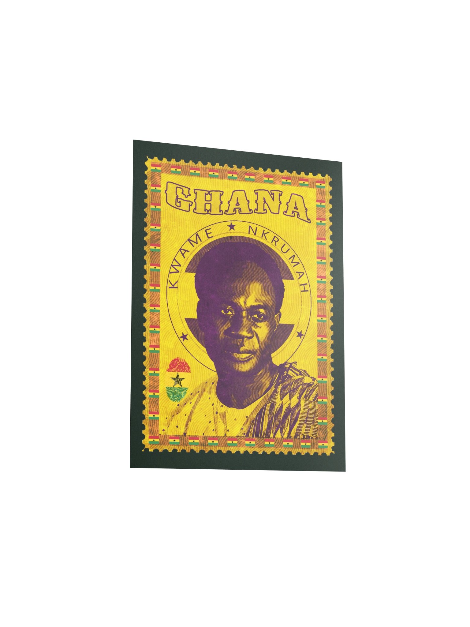 Kwame Nkrumah Vintage Postage Stamp Poster — Ghana Pan-Africanist Founding Father Wall Art product image (5)