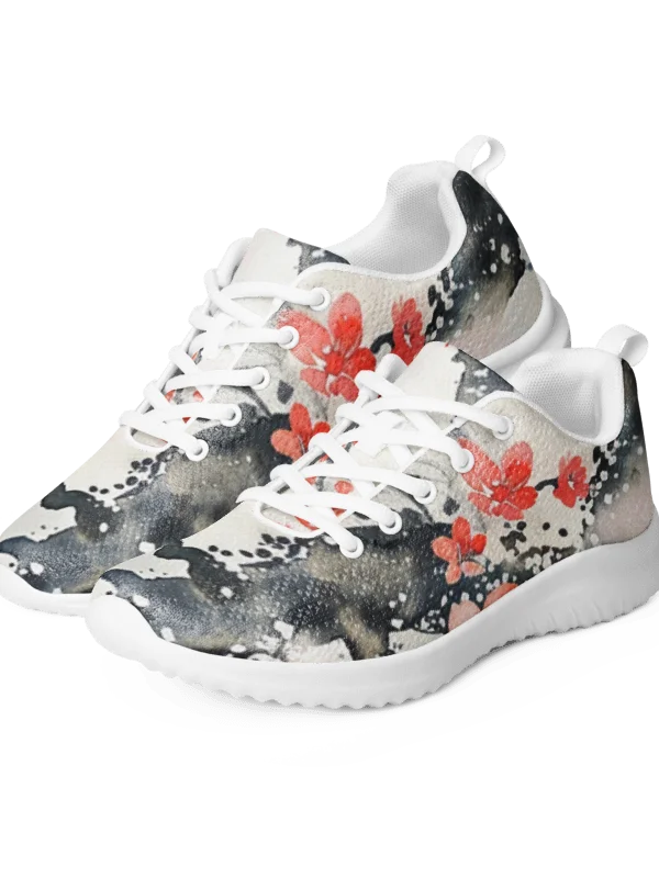 Japanese Watercolor Women's Athletic Shoes | Traditional Sumi-e Sakura Sneaker product image (1)
